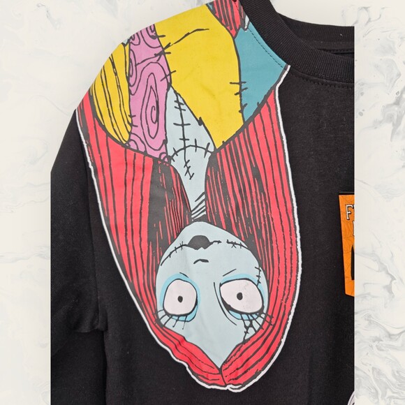 Disney Jack & Sally Nightmare Before Christmas Sweatshirt Black Large - Picture 5 of 6